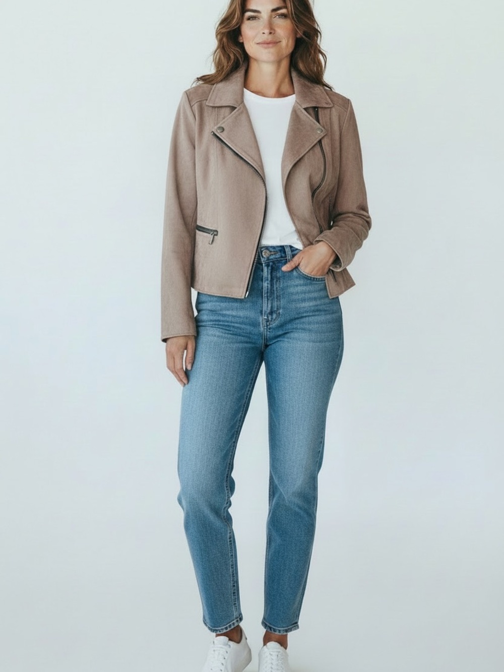 KUT From The Kloth Eveline Faux Suede Jacket Taupe KJ27401